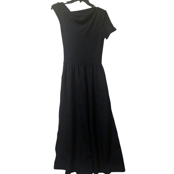 Commense Dresses & Skirts - NWT Commense Black Maxi Dress Short Sleeves Size Medium~Stretch Top~Pockets
